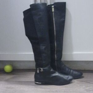 Michael Kors Black Over the Knee Boots with Buckle